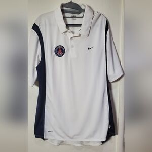 Nike Paris Saint-Germain PSG Polo Shirt Men’s XL White Blue Soccer NikeFIT